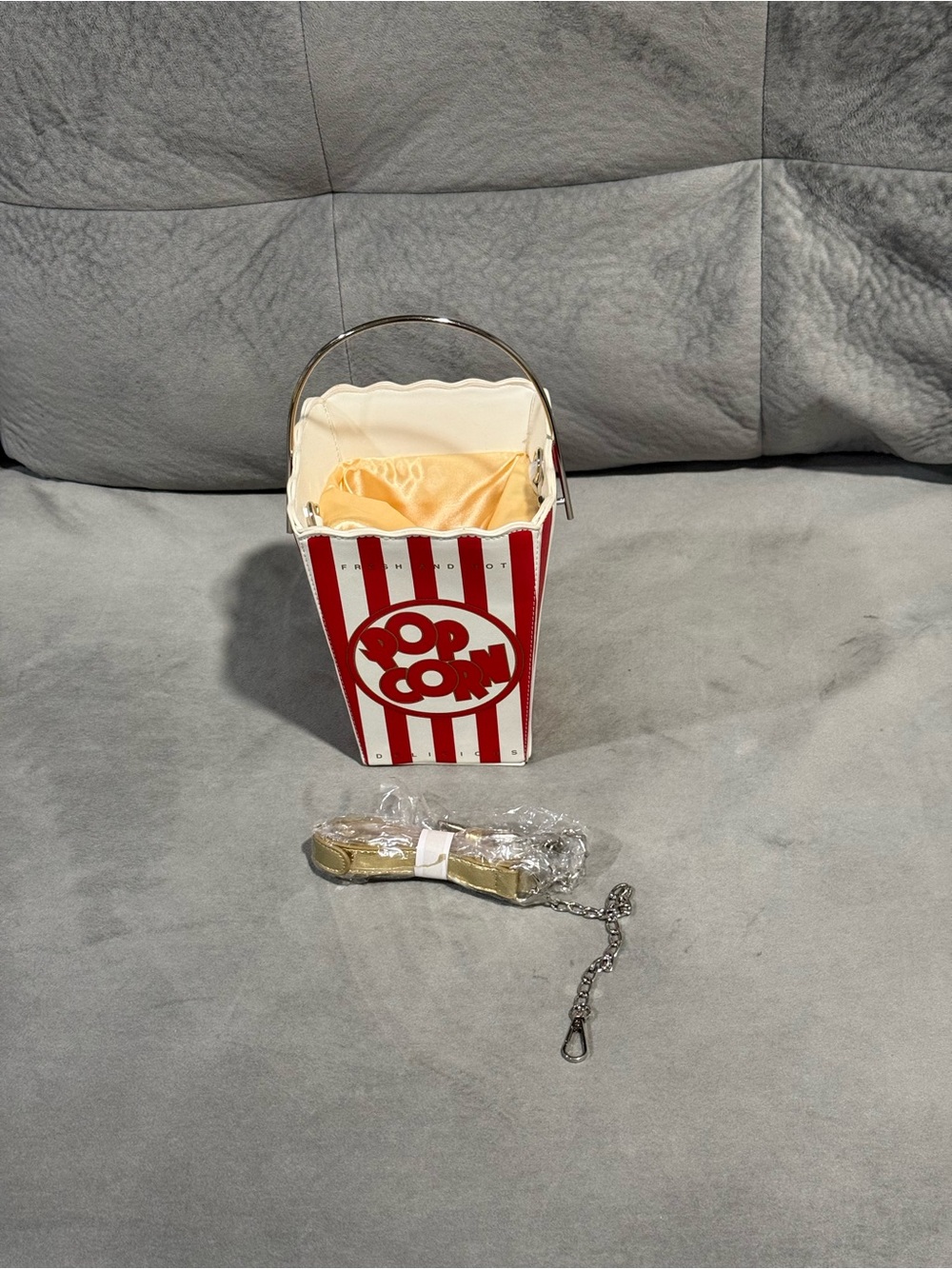 Popcorn Stripe Party Favor Bucket - Red & White